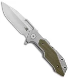 Hinderer Knives Full Track Spanto Knife OD Green G-10/Ti (3.75" Stonewash)