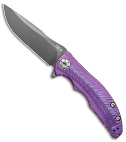 Zero Tolerance RJ Martin 0609PUR Flipper Knife Purple Ti (3.4" Gray DLC) Sprint