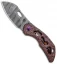 Olamic Cutlery Busker Largo Knife iSolo Molten Burple 3-Hole Ti(2.5" Damasteel)