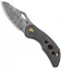Olamic Cutlery Busker Semper Frame Lock Knife Blasted 3-Hole Ti (2.5" Damasteel)