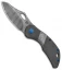 Olamic Cutlery Busker Semper Knife Blasted Ti/Damasteel Inlay (2.5" Damasteel)