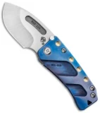 Medford Hunden Titanium Frame Lock Knife Blue Ano Sculpted (2.25" Tumbled)