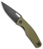 Real Steel Terra Liner Lock Knife Olive Green G-10 (3.5" Black)
