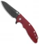 Hinderer Knives XM-18 3.5 Gen 6 Sheepsfoot Knife Red G-10 (Black SW DLC)