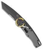 Mantis Gearhead Liner Lock Knife Stainless Steel/Brass Gear (3.4" SW Tanto Serr)
