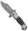 Andre de Villiers Custom Bowie Badlands Flipper Knife VG10/Mokuti  (4" Damascus)