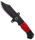 Andre de Villiers Bowie Badlands Frame Lock Knife Red C-Tek Ti (4" Black) AdV