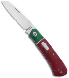 Pena Knives Custom Slipjoint Traditional Knife Red/Green Micarta (2.75" Satin)