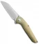 APurvis Blades Progeny Gold Titanium Frame Lock Flipper Knife (3.25" Stonewash)