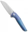 APurvis Blades Progeny Blue Titanium Frame Lock Flipper Knife (3.25" Stonewash)