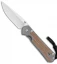 Chris Reeve Small Sebenza 21 Knife w/ Natural Micarta Inlays (2.94" Satin)