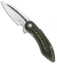 Begg Knives Mini Glimpse Liner Lock Knife OD/Green Carbon Fiber (3" Fluted)