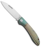J.E. Made Phoenix Slip Joint Knife Milled Green/Bronze Ti (3.19" Hand Ground)