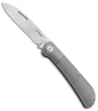 J.E. Made Zulu Slip Joint Knife Checkered Ti w/Pocket Clip (3.15" Stonewash)