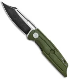HEAdesigns Hunter Front Flipper Knife OD-Green G-10/Ti (2.9" Two-Tone Black)