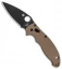 Spyderco Manix 2 Folding Knife Brown G-10 (3.375" Black M390) C101GPBNBK2