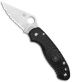 Spyderco Para 3 Lightweight Compression Lock Folding Knife Black FRN (3" Serr)