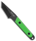 Fury Pack Knife Tanto Fixed Blade Green G-10 (2.1" Black Stonewash)