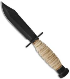 Ontario 499 Survival Fixed Blade Knife w/ Leather Sheath (5" Black) 6150