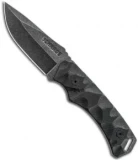 Schrade SCHF14 Modified Drop Point Fixed Blade Knife (3.4" Black SW)