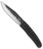 CRKT Burnley Nishi Fixed Blade Knife Black Cord Wrapped (4.5" Black) 2290