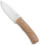 LionSteel M4 Fixed Blade Knife Natural Micarta (3.75" Satin M390)