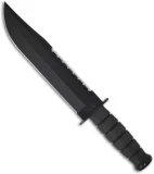 Ka-Bar Bowie Big Brother Fixed Blade Knife Kraton Serr Top (9.37" Black) 2211