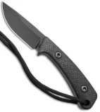 Treeman Knives EDC Black Ops Fixed Blade Knife Black G-10 (3.1" Black)