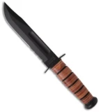 Ka-Bar Full-Size ARMY Fighting/Utility Knife Leather Sheath (7" Black Serr) 1219