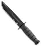 Ka-Bar Short Fighting/Utility Knife Black GFN Sheath (5.25" Black  Serr) 1259