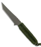 Toor Knives Kingpin Tanto Fixed Blade Knife Ranger Green Paracord (4" Gray)