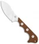 QSP Neckmuk Fixed Blade Neck Knife Brown Linen Micarta (2.9" Satin) QS125-E