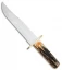 Bear & Son American Bowie Fixed Blade Knife India Stag Bone (9" Satin) 502