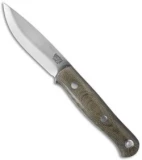 Bark River Ultra-Lite Bushcrafter Knife Green Canvas Micarta (3.375" Satin)