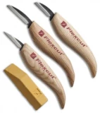 Flexcut Carving Knives 3-Knife Starter Set w/ Sharpener KN500