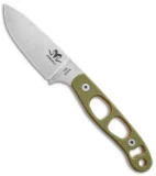 Argali Serac Fixed Blade Knife OD Green G-10 (3.5" SW) Sunset Orange Sheath