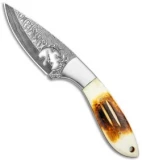 Frost Cutlery Chipaway Classic Fixed Blade Knife Bone (3.9" Damascus)