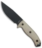 Ontario OKC RAT-5 Fixed Blade Knife Tan Micarta (5" Black) 8667