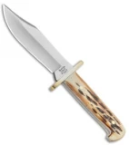 Bear and Son Baby Bowie Fixed Blade Knife India Stag Bone (3.5" Satin ) 500 1/2
