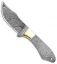 Tallen Lupine Fixed Blade Knife Brass (3.5" Damascus)