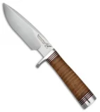 Blackjack Knives Classic Model 125 Fixed Blade Stacked Leather (5" Satin)