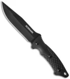 Schrade Fixed Blade Knife Full Tang Black TPE (5" Black Plain) SCHF30