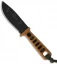 TOPS Knives Lite Trekker Tan/Black Fixed Blade Knife (4.25" Black Plain) TLT-01