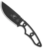TOPS Knives 3 Pointer Fixed Drop Point Blade Knife Skeletonized (3.13" Black)