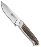 Boker Arbolito Stag Hunter Fixed Blade Knife Stag (3.5" Satin) 02BA319H