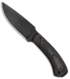 Winkler Knives Woodsman Fixed Blade Knife Black Canvas Laminate (4.25" Caswell)