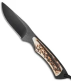 Stone River Ceramic Caping Fixed Blade Knife Stag Horn (3" Black) SRG65SCB
