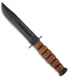 Ka-Bar Short USA Fighting/Utility Knife Leather Sheath (5.25" Black Serr) 1261
