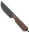 JRs Knives Str8 BK Fixed Blade Knife Chisel Burlap Micarta (2.75" Black)