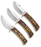 Uncle Henry 3 Piece Elk Fixed Blade Knife Set